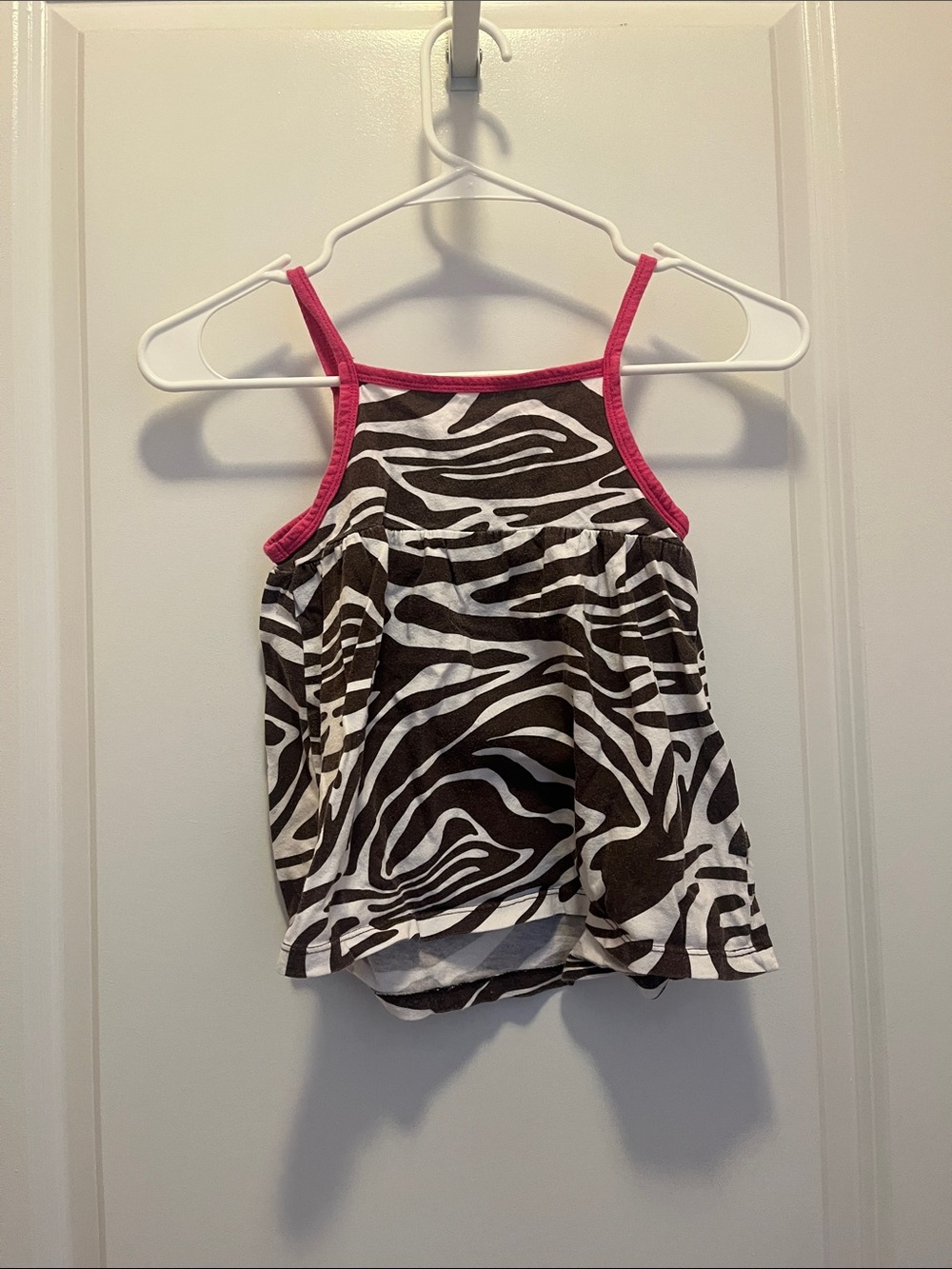 Carter's Zebra-Print Tank Top with Pink Trim